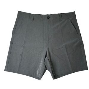 1764 Shorts‎ Mens 34 Gray Flat Front Golf Outdoors Straight Fit Stretch
